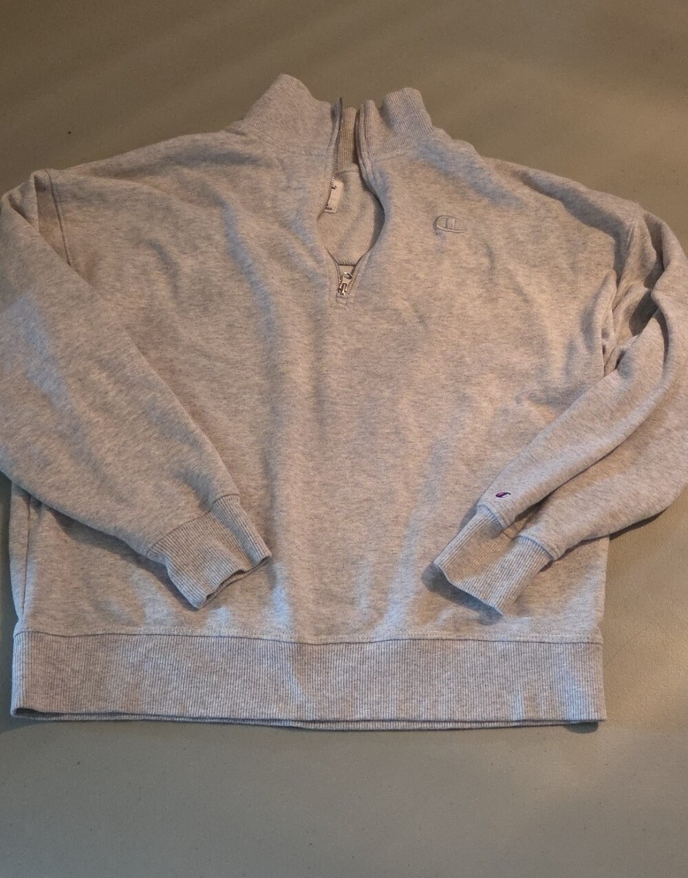 XS Champion Quarter-Zip Sweatshirt - Light Gray